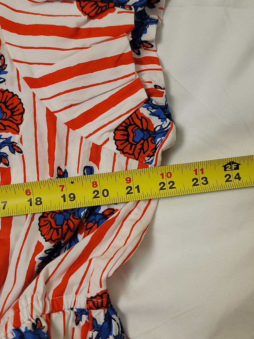 J. Crew White Dress with Red Stripes & Blue Floral Print Size 18 NWT - Picture 11 of 12